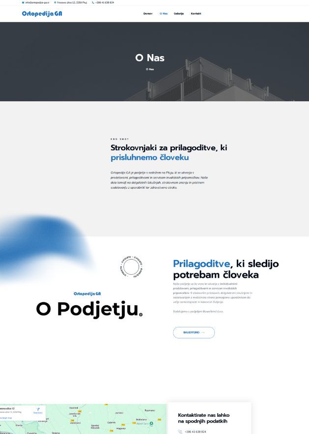 ortopedijaga-onas-stran Fizioterapija Rudolfovo kompletna spletna stran - blog članki, naročanje terminov, kontaktni podatki in footer z informacijami